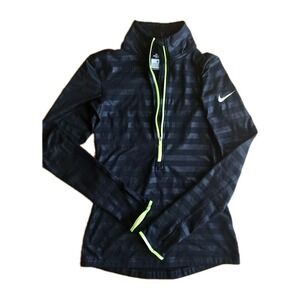 Nike PRO Womans Half-Zip Training Dri Fit Neon Black Running Atheticwear XS